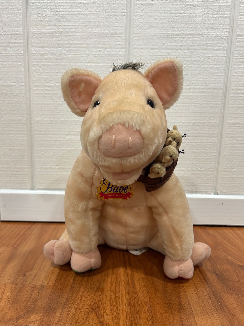 Babe Beige Plush Pig Toy with Friend Accent - Soft Small Pet Accessory